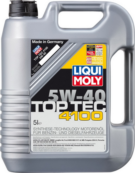Купить запчасть LIQUI MOLY - 7501 НС-синт. мот.масло Top Tec 4100 5W-40 CF/SN C3 (5л) 7501