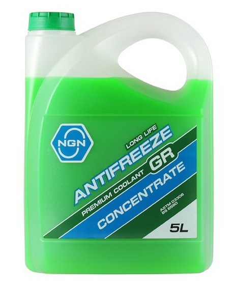 Купить запчасть NGN - V172485321 Антифриз, концентрат GR зеленый 5л Mono-ethylene-glycol base free of nitrate, amine, borate and phosphate 1:1 = -36 С, 2:3 = -25 С, 1:2 = -18 С